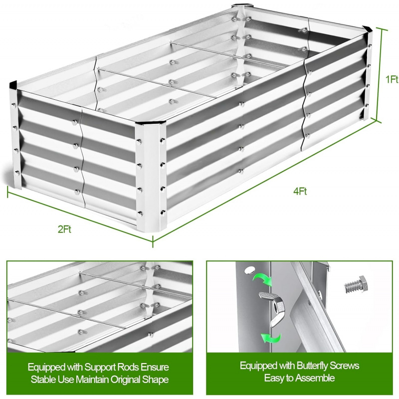 Большой оцинкованный грядочный – обзор и цена Garden Storage Box