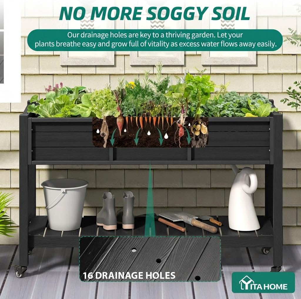 Приподнятная грядка на колесах – обзор и цена Garden Storage Box