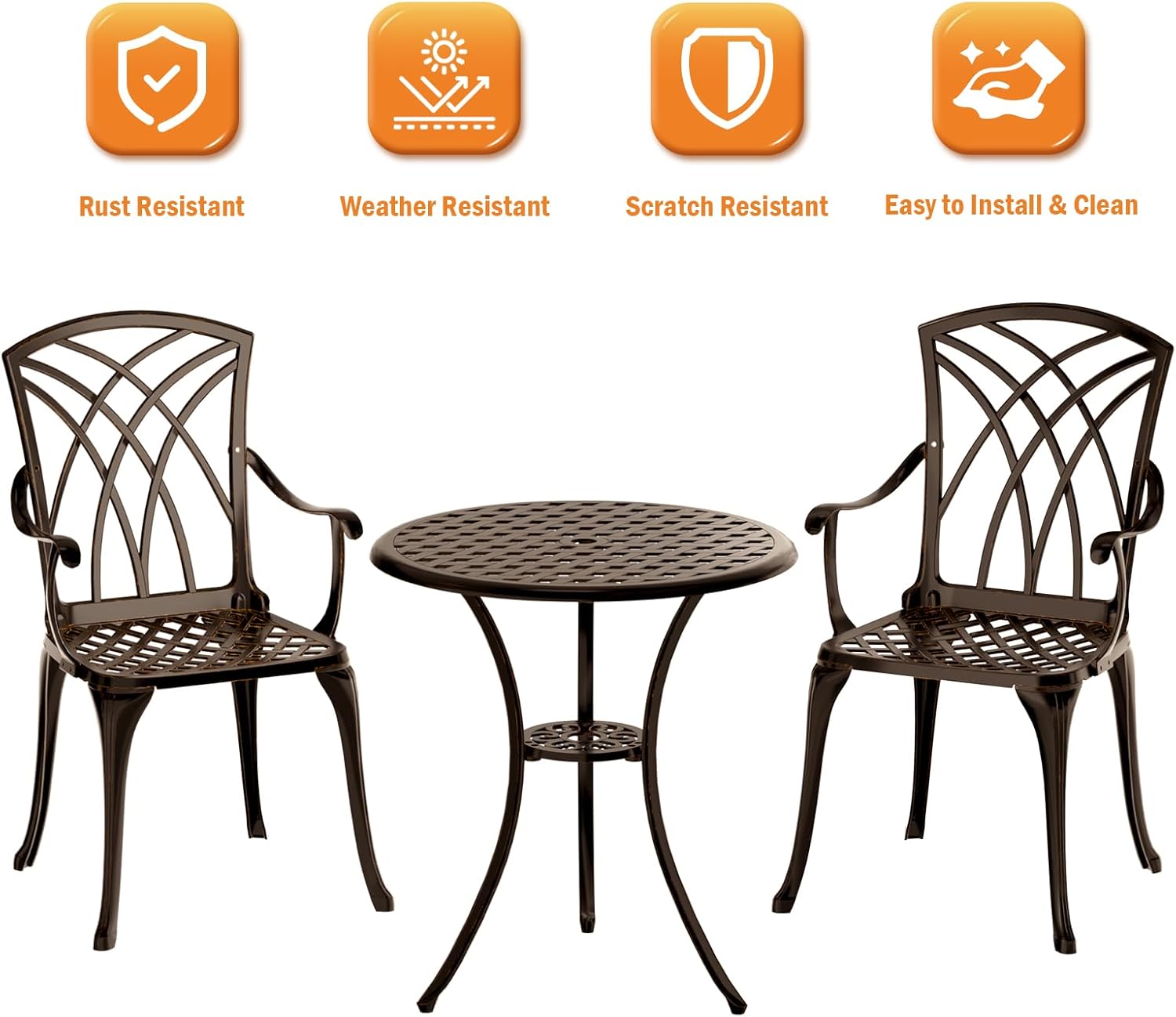 Бронзовый литой алюминиевый 3- – обзор и цена Bistro Table Set